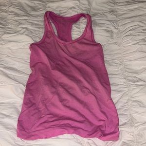 Lululemon pink swiftly razor back tank top